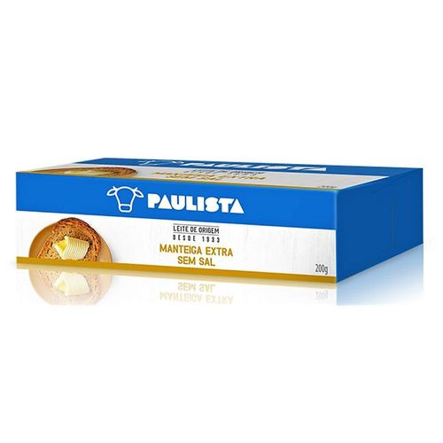 Manteiga Paulista sem Sal Paulista Barra 200g