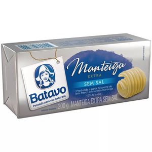 Manteiga sem Sal Batavo Tablete 200g