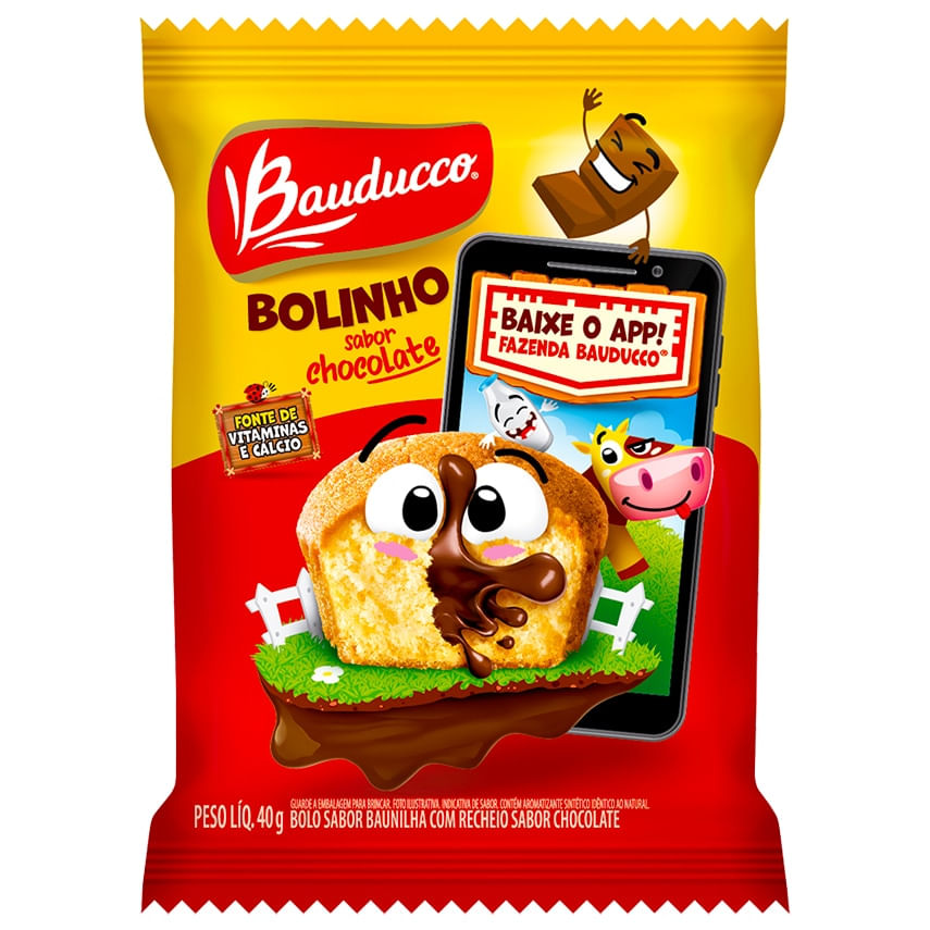 Mini Bolo de Baunilha e Chocolate Bauducco 40g