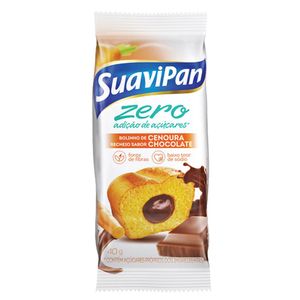 Mini Bolo de Cenoura com Chocolate Sem Adição de Açúcar Suavipan 40g
