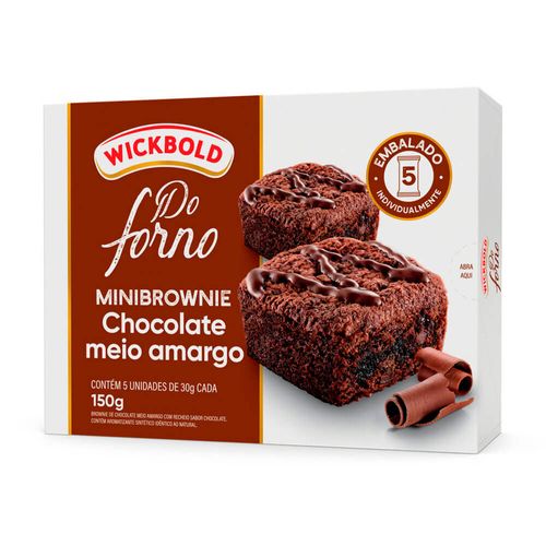 Mini Brownie Chocolate Meio Amargo Do Forno Wickbold 150g