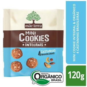 Mini Cookie Orgânico Integral 4 Castanhas Brasileiras Mãe Terra 120g