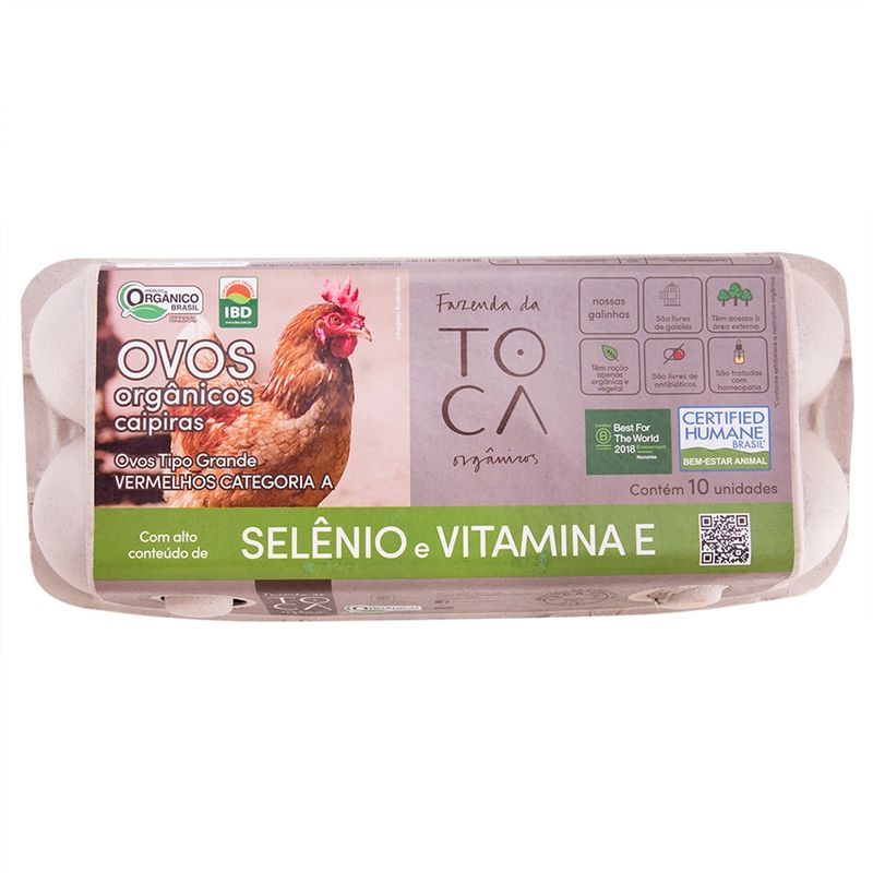 Ovo-Caipira-Organico-Selenio-Fazenda-da-Toca-Com-10-Unidades