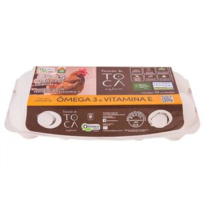 Ovo Caipira Orgânico Ômega 3 Fazenda da Toca com 10 Unidades
