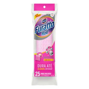 Pano de Limpeza Furatto Roll Rosa Limppano 25 Unidades