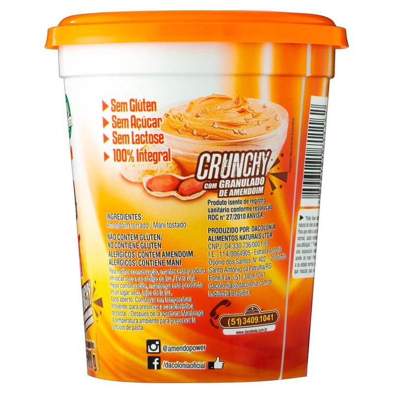 Pasta-de-Amendoim-Crunchy-Integral-Amendo-Power-Dacolonia-500g