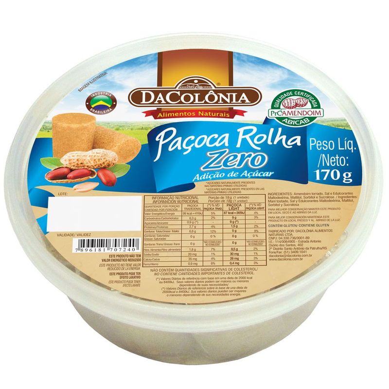 Pacoca-Rolha-Zero-Acucar-Dacolonia-170g