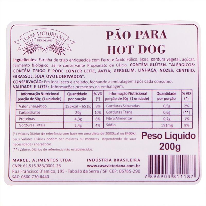 Pao-Para-Hot-Dog-Casa-Victoriana-200g