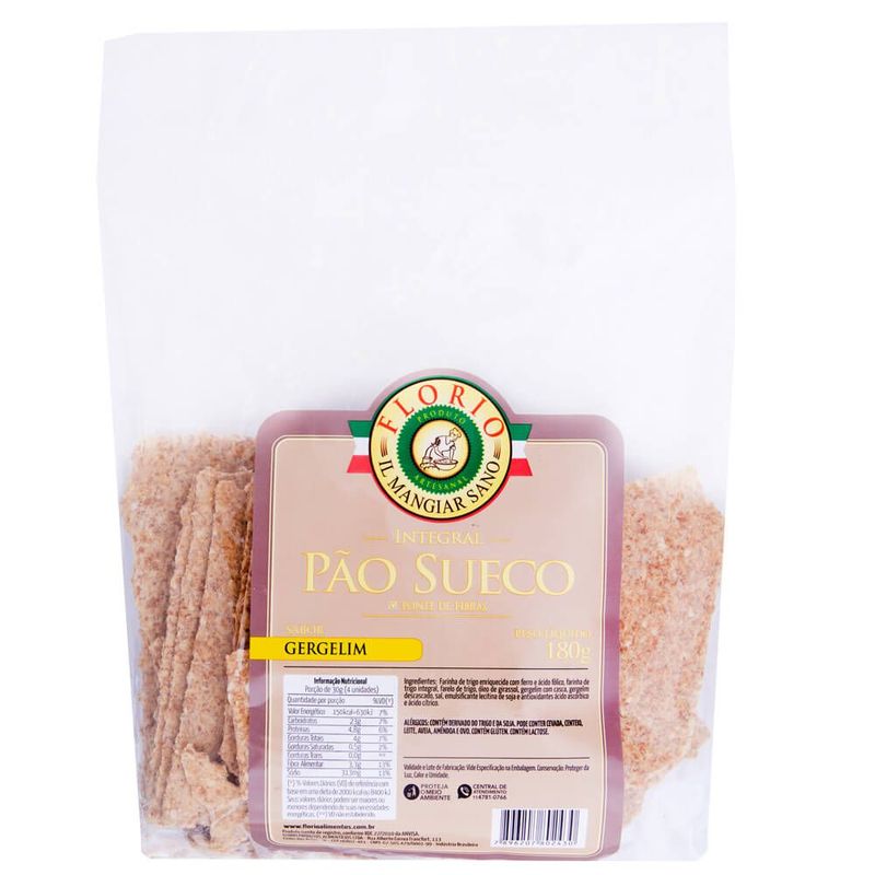 Pao-Sueco-Integral-Gergelim-Florio-180g