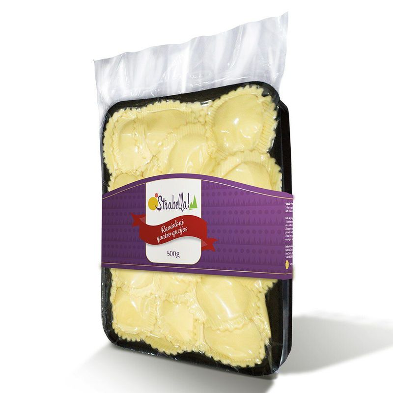 Ravioloni-Quatro-Queijos-Strabella-Due-Grani-500g