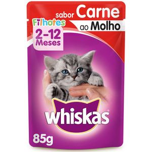 Ração para Gato Sabor Carne Whiskas Sachê Filhote 85g