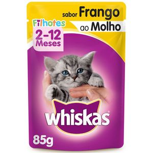 Ração para Gato Sabor Frango Whiskas Sachê Filhote 85g