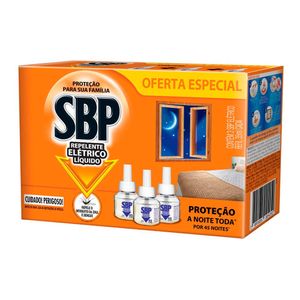 SBP Repelente Elétrico Líquido 45 noites 3 Refis Oferta Especial