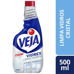 Limpa Vidros Spray Vidrex Cristal Veja Refil 500ml