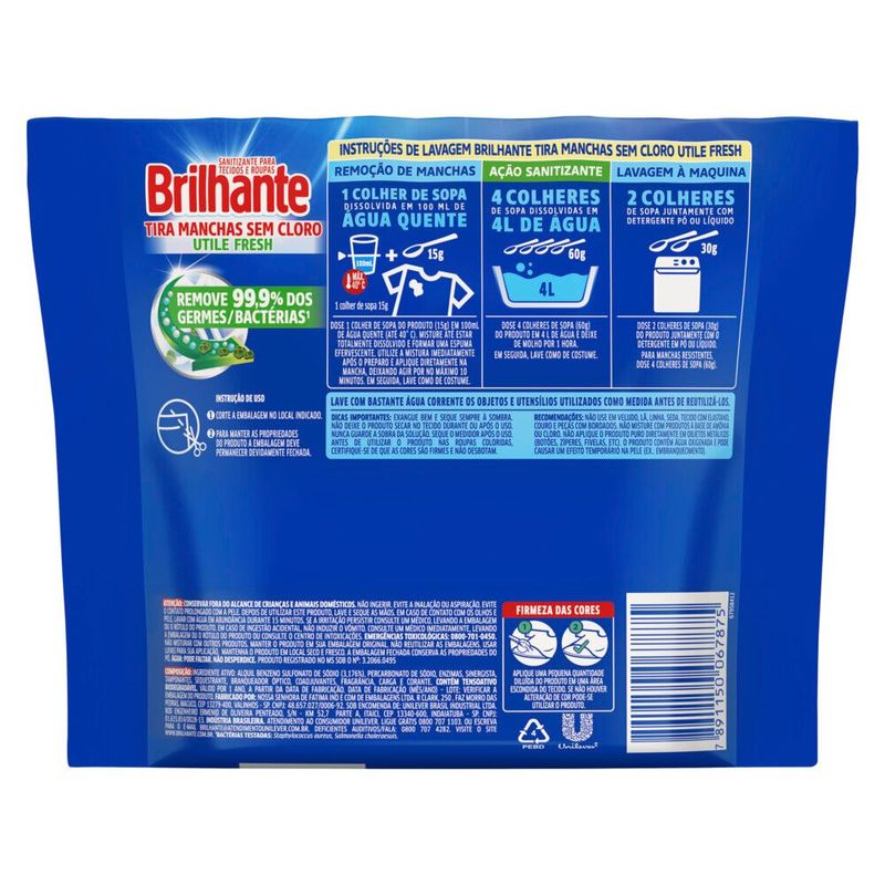 Refil-Tira-Manchas-em-po-Utile-Fresh-Brilhante-380g