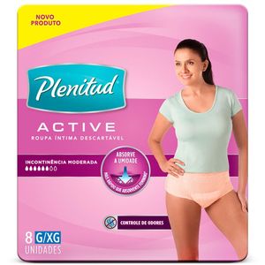 Roupa Íntima Mulher Active G/XG Plenitud com 8 unidades