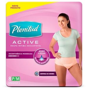 Roupa Íntima Mulher Active P/M Plenitud com 8 unidades