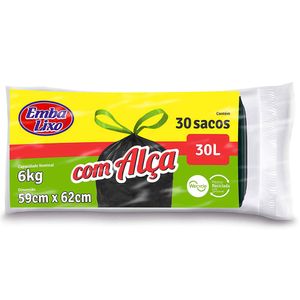 Saco de Lixo com Alça Embalixo 30 Unidades 30L