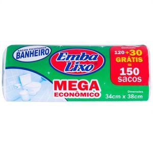 Saco de Lixo para Banheiro Mega Econômico Embalixo com 120+30 Grátis
