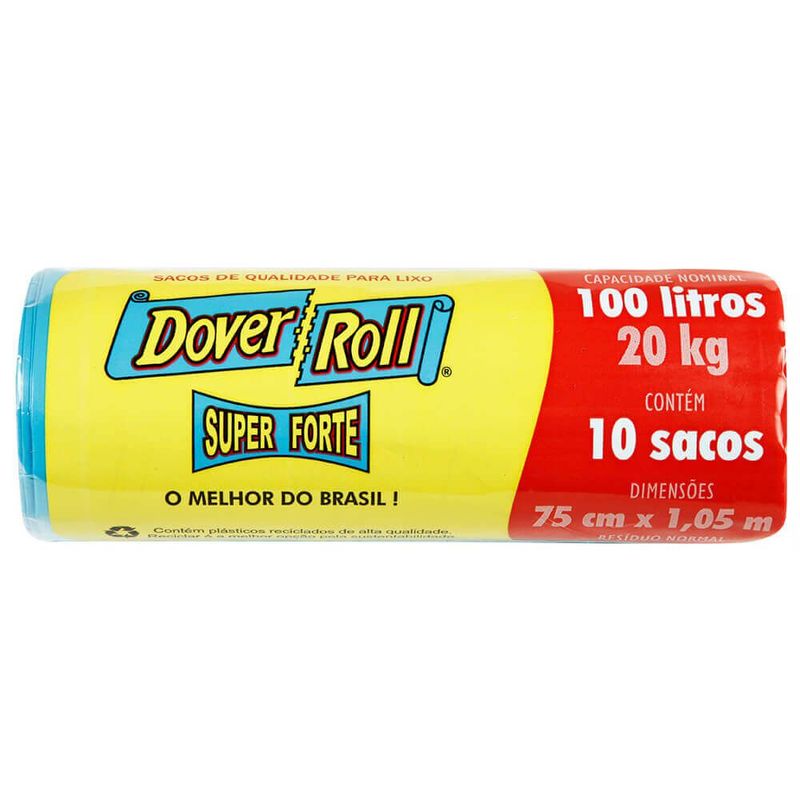 Saco-de-Lixo-Super-Forte-Azul-100-Litros-Dover-Roll-Com-10-Unidades