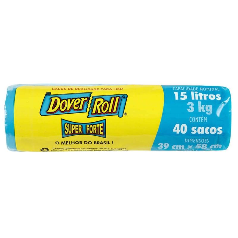 Saco-de-Lixo-Super-Forte-Azul-15-Litros-Dover-Roll-Com-40-Unidades
