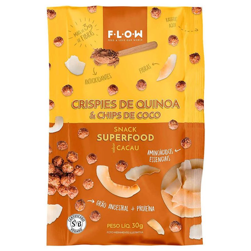 Snack-Crispies-de-Quinoa-E-Chips-de-Coco-Sabor-Cacau-Flow-30g