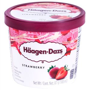 Sorvete  Haagen Dazs de Morango Mini Cup 100ml