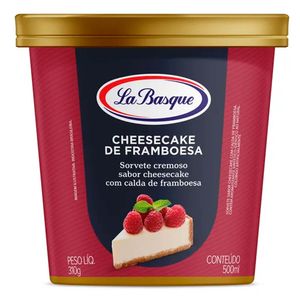 Sorvete de Cheesecake com Calda de Framboesa La Basque 500ml