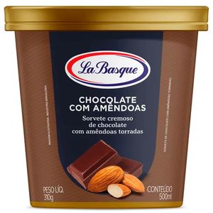 Sorvete de Chocolate com Amêndoas La Basque 500ml