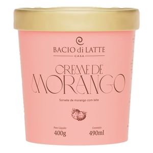 Sorvete de Morango ao Leite Bacio di Latte 490ml