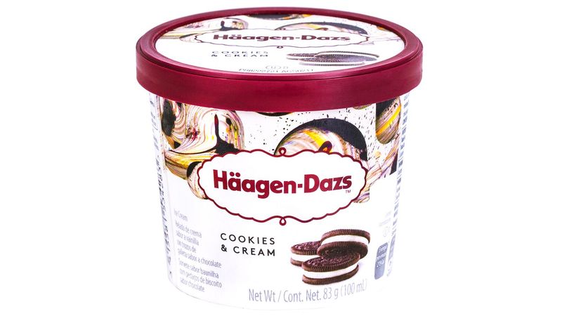 Sorvete Haagen Dazs Cookies Cream Mini Cup 100ml | Mambo