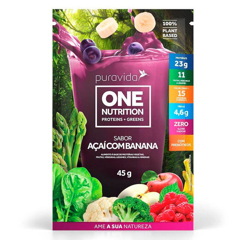 Suplemento-One-Nutrition-Sabor-Acai-Com-Banana-Pura-Vida-45g