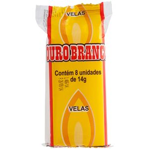 Vela Branca 14g Ouro Branco 08 unidades