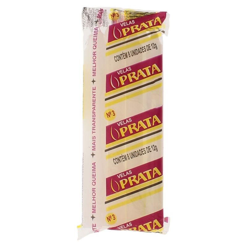 Vela-Branca-Numero-3-Prata-12g-8-Unidades