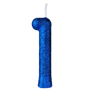 Vela de Aniversário Azul Cintilante Regina nº1