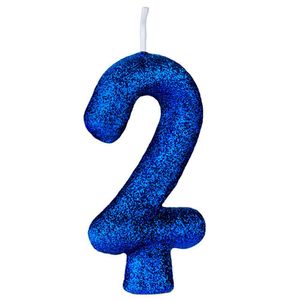 Vela de Aniversário Azul Cintilante Regina nº2