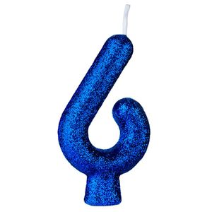 Vela de Aniversário Azul Cintilante Regina nº6