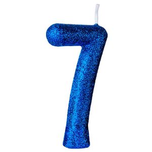 Vela de Aniversário Azul Cintilante Regina nº7