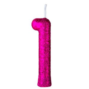 Vela de Aniversário Rosa Cintilante Regina nº1