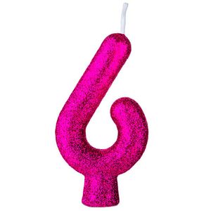 Vela de Aniversário Rosa Cintilante Regina nº6