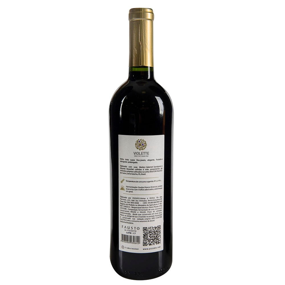 Vinho Nacional Fausto Violette Cabernet Sauvigno/Merlot 750ml