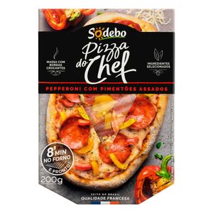 Pizza Pepperoni com Pimentões Assados do Chef Sodebo Caixa 200g