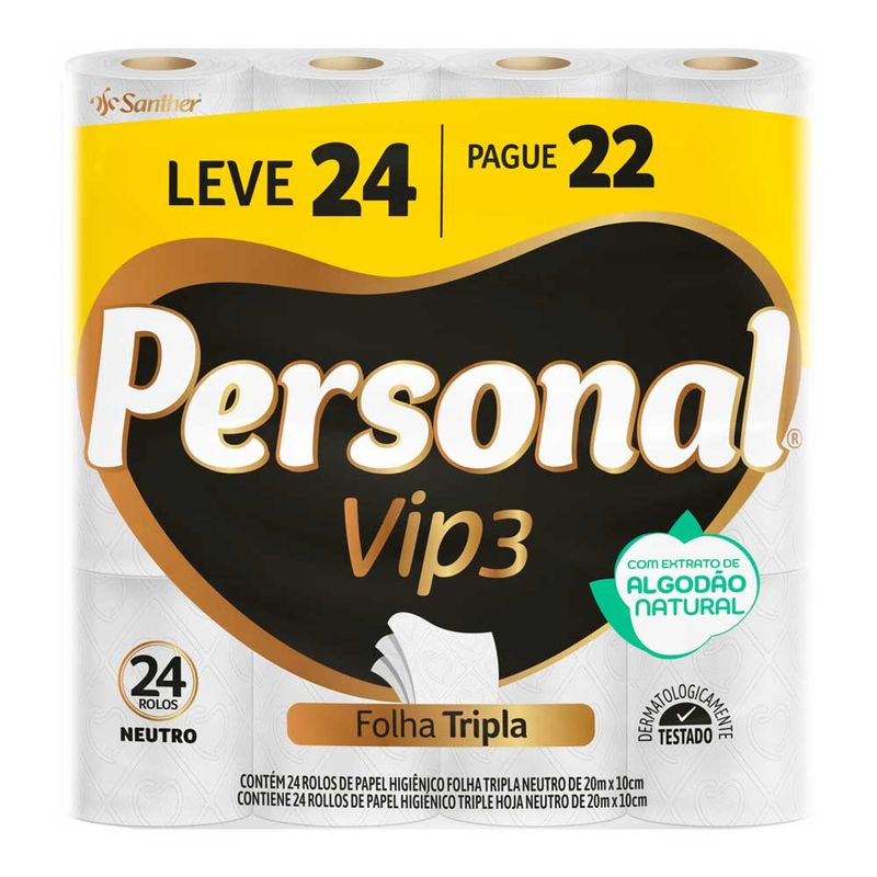 Papel-Higic3aanico-Folha-Tripla-Vip3-Personal-20m-Leve-24-Pague-22-Unidades