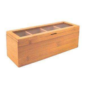Porta Chá em Bambu 4 Divisórias Oikos