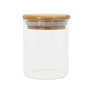 Pote Circular de Vidro Tampa Bambu Oikos 200ml