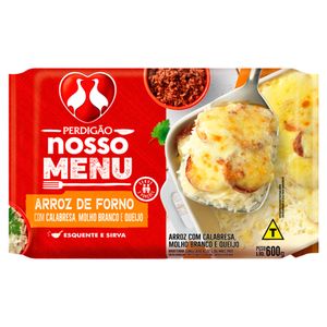 Arroz de Forno Calabresa com Molho Branco Nosso Menu Perdigão 600g