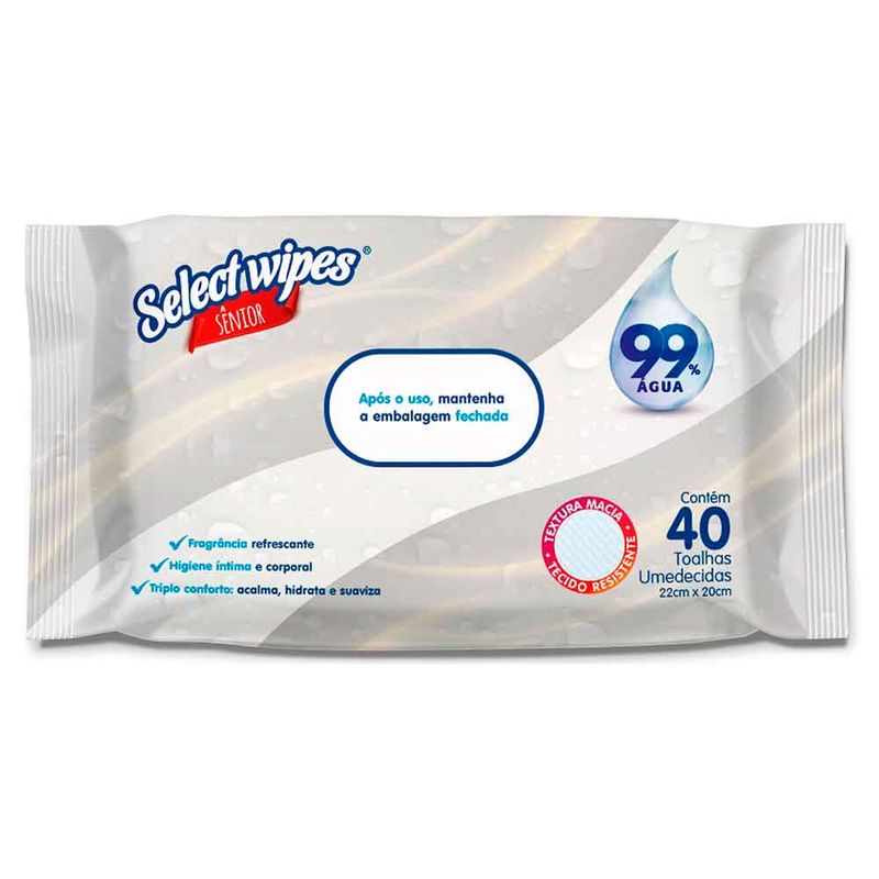 toalha-umedecida-senior-select-wipes-40-unidades