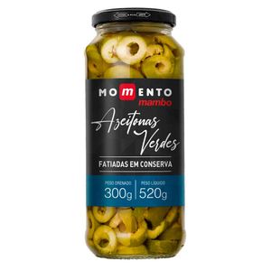 Azeitona Verde Fatiada Momento Mambo Vidro 300g