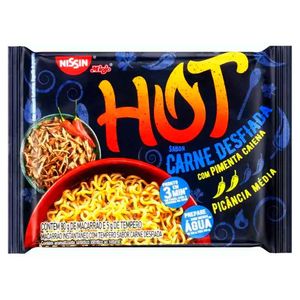 Macarrão Instantâneo Sabor Carne Desfiada Hot Nissin Lamen 85g