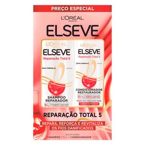 Shampoo 375ml + Condicionador 170ml Reparador Total 5 Elseve